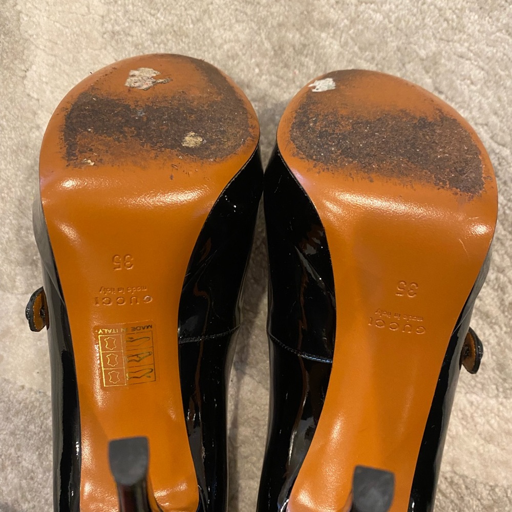 💯 Authentic Gucci Platform Patent Black Mary Jane Pump size 35 - Picture 7 of 8